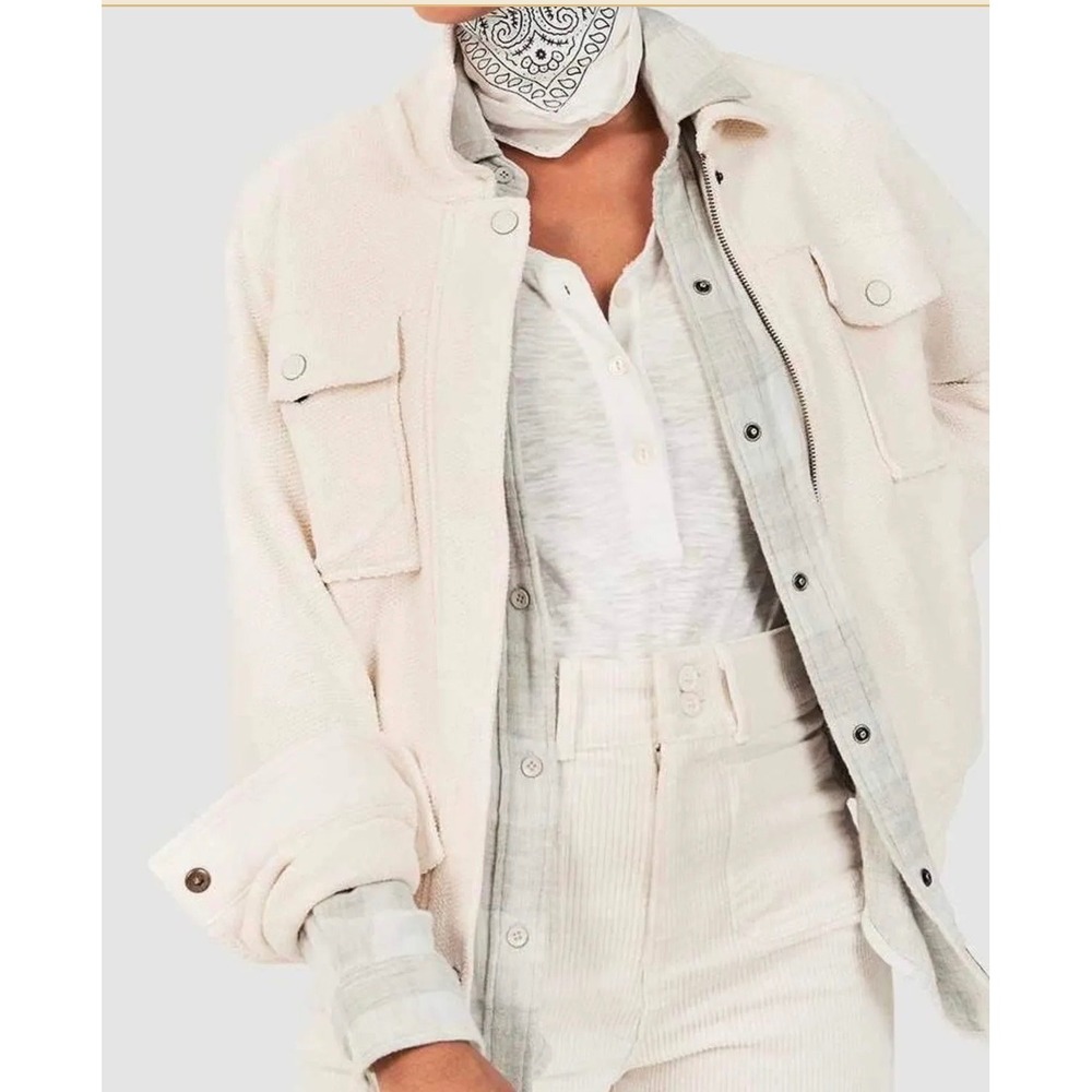 Faherty Cream Rowan Terry Cotton Jacket Sz S
